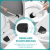 Gold Toilet Brush Set  Gray Toilet Brush and Holder Set, Toilet Bowl Cleaners with Solid Long Handle, Vented, drip-Proof. Easy to Assemble 2 Pack Elegant Toilet Scrubber Bathroom Accessories view 3