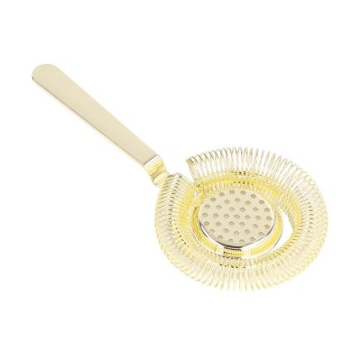 Cocktail Strainer for Drinks, Stainless Steel Bar Strainer Cocktail Julep Strainer Fine Mesh Strainer Stainless Steel Strainer Filtering Tool for Home or Professional Bartender (Gold)