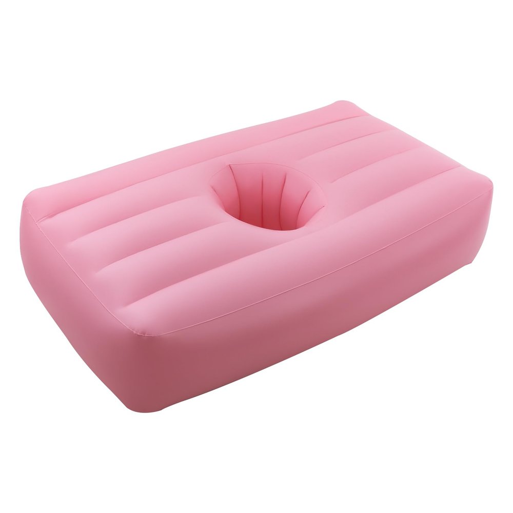Pink BBL Bed with Hole, PVC Brazilian Butt Lift Mattress Post Surgery Supplies Recovery Kit BBL Blow Up Mattress Inflatable Couch Waterproof Air Mattress Medical Sofa Chair After Surgery for Sleeping