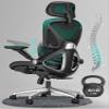 CAPOT Ergonomic Mesh Office Chair, Adjustable Lumbar High Back Desk Chair 400lbs, 4D Flip-up Arms, 3-Level Tilt Backrest, 3D Headrest, PU Wheels, Swivel Rolling Computer Seating for Long Desk Work view 1