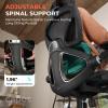 CAPOT Ergonomic Mesh Office Chair, Adjustable Lumbar High Back Desk Chair 400lbs, 4D Flip-up Arms, 3-Level Tilt Backrest, 3D Headrest, PU Wheels, Swivel Rolling Computer Seating for Long Desk Work view 2