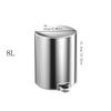 YUJUNDZSW Waste Bin 8L/12L/15L Household Large Stainless Steel Trash Can Kitchen Bathroom Bedroom with Lid Trash Can Rubbish Bin(Black,8l) view 2