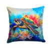 Caroline's Treasures Nautical Collection Decorative Throw Pillow, 18Hx18W, Loggerhead Sea Turtle 2807 view 1
