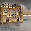 DDZYC Wall Mount Wine Rack, Wall Mounted Led Wine Rack Wine Glass Rack, Hanging Wine Rack, Bar Liquor Bottle Display Shelf, Hanging Goblet Rack for Kitchen Bar Decoration Gold/Black(Black,Medium) view 3