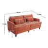 68.9" Mid Century Modern Sofa, Loveseat Sofa, Chenille Upholstered Sofa, Two Seater Couch, Mini Cloud Couch, Comfy Couches for Living Room, Lounge Sofa with Brown Wood Feet for Bedroom (Dark Orange) view 2