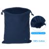 PATIKIL Cotton Reusable Drawstring Bags, 7x10 Inch 12 Pack Multipurpose Washable Cotton Dust Bags, Luggage Organizer, Travel Essentials Storage Pouch, Navy Blue view 3