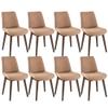 MIAUWUUFHOME Upholstered Dining Chairs Set of 8, Modern Chairs with Solid Wood Legs and Faux Leather Cushion for Living Room, Dining Room, Bedroom and Outdoor Lounge, Sandy Beige CYV66LT-4 view 1