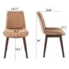 MIAUWUUFHOME Upholstered Dining Chairs Set of 8, Modern Chairs with Solid Wood Legs and Faux Leather Cushion for Living Room, Dining Room, Bedroom and Outdoor Lounge, Sandy Beige CYV66LT-4 view 3