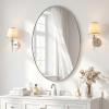 Oval Mirror 24x36 Brushed Nickel Bathroom Mirrors Stainless Steel Metal Frame Vanity Mirror Wall Mount Mirror for Entryway Bedroom Bathroom Living Room view 1