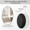 Oval Mirror 24x36 Brushed Nickel Bathroom Mirrors Stainless Steel Metal Frame Vanity Mirror Wall Mount Mirror for Entryway Bedroom Bathroom Living Room view 4