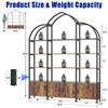 Nosepen Triple Wide 5 Tier Tall Arched Bookshelf and Bookcase with 3 Cabinets, Industrial Metal Etagere Open Bookshelf, Rustic Wood Standing Book Shelf with Black Metal Frame for Bedroom Living Room view 2