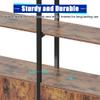 Nosepen Triple Wide 5 Tier Tall Arched Bookshelf and Bookcase with 3 Cabinets, Industrial Metal Etagere Open Bookshelf, Rustic Wood Standing Book Shelf with Black Metal Frame for Bedroom Living Room view 4