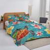 DESTACOZIE Personalized Sea Turtle Quilt  Twin, Queen, or King Size | Hibiscus Polynesian Tribal Turtle Bedding | Hawaiian Turtle Theme Quilt view 4