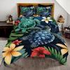 DESTACOZIE Turtle Quilt Queen - Hibiscus Turtle Quilts - Personalized Sea Turtles Bed Set Twin Polynesian Tribal Bedding, Sea Turtle Theme Quilt Bedroom view 1