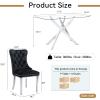KUVADAZ 51" Modern Silver Glass Dining Room Table Set for 4, 5-Piece Rectangle Kitchen Dining Table Set with Cross Chrome Metal Legs & 4 Black Velvet Upholstered Chairs, Kitchen Table and Chairs Set view 3