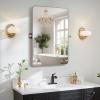 bolrok 30"42" Brushed Nickel Pivot Bathroom Mirror Stainless Steel Metal Framed Rectangle Modern Farmhouse Bathroom Mirror Tilting Vanity Mirrors for WallVertical view 1