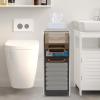 LyeXD Bathroom Floor Storage Cabinet, Narrow Slim Bathroom Storage Cabinet Toilet Paper Holder, Movable Towel Organizer Side Freestanding Rolling Unit with Clear Drawers for Small Space Bathroom view 4
