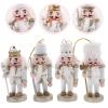 4pcs Wooden Nutcracker Figurines Christmas Decor for Xmas Party Tables view 2