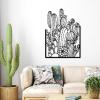 Aportif Metal Cactus Wall Decor, Cactus Wall Decor, Metal Desert Wall Art, Desert Decorations, Southwestern Artwork, Wall Art for Living Room (White, 19 x 13 in / 47 x 34cm) view 2