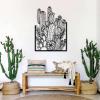 Aportif Metal Cactus Wall Decor, Cactus Wall Decor, Metal Desert Wall Art, Desert Decorations, Southwestern Artwork, Wall Art for Living Room (White, 19 x 13 in / 47 x 34cm) view 3