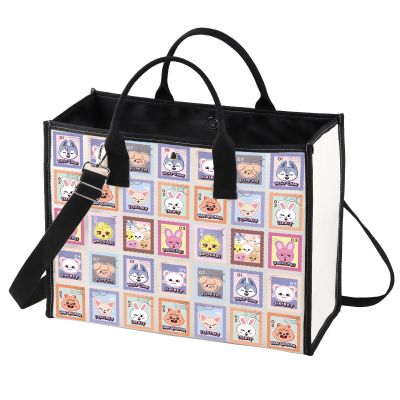 BWWKTOP Pop Music Group Canvas Tote Bag Korean Pop Music Gifts Korean Pop Team Shoulder Bag Music Member Merchandise