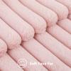 decorUhome Cozy Faux Fur Throw Pillow Covers 22x22 Set of 2 Decorative Soft Plush Striped Modern Farmhouse Boho Couch Euro Sham Pillow Cases with Velvet Back for Sofa Bed Living Room Valentines, Pink view 2