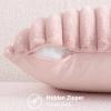 decorUhome Cozy Faux Fur Throw Pillow Covers 22x22 Set of 2 Decorative Soft Plush Striped Modern Farmhouse Boho Couch Euro Sham Pillow Cases with Velvet Back for Sofa Bed Living Room Valentines, Pink view 3