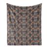 Ambesonne Halloween Throw Blanket, Spooky Cartoon Spider Webs on Autumnal Tones Buffalo Plaid Gothic, Flannel Fleece Accent Piece Soft Couch Cover for Adults, 50" x 70", Marigold Purple Dark Grey view 1