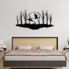 Aportif Wildlife Ducks Metal Wall Decor, Tree Decorations, Wildlife Metal Wall Art, Nature Artwork, Landscape Art, Living Room Decor (Silver, 19 x 10 in / 47 x 26cm) view 2