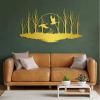 Aportif Wildlife Ducks Metal Wall Decor, Tree Decorations, Wildlife Metal Wall Art, Nature Artwork, Landscape Art, Living Room Decor (Silver, 19 x 10 in / 47 x 26cm) view 3