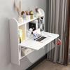 HomeLoft Basics Computer Desk, Vanity Desk, Bedside Tables,Folding Wall-Mounted Laptop Desk Writing Table with Storage Shelves, Floating Desk for Wall for (Color:White) view 1