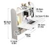 HomeLoft Basics Computer Desk, Vanity Desk, Bedside Tables,Folding Wall-Mounted Laptop Desk Writing Table with Storage Shelves, Floating Desk for Wall for (Color:White) view 2