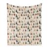 Ambesonne Christmas Throw Blanket, Modern Abstract Pine Trees Xmas Theme Dotted Background Print, Flannel Fleece Accent Piece Soft Couch Cover for Adults, 50" x 70", Beige Forest Green and Coral view 1