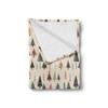 Ambesonne Christmas Throw Blanket, Modern Abstract Pine Trees Xmas Theme Dotted Background Print, Flannel Fleece Accent Piece Soft Couch Cover for Adults, 50" x 70", Beige Forest Green and Coral view 2