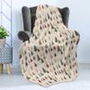 Ambesonne Christmas Throw Blanket, Modern Abstract Pine Trees Xmas Theme Dotted Background Print, Flannel Fleece Accent Piece Soft Couch Cover for Adults, 50" x 70", Beige Forest Green and Coral view 3