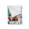 Lunarable Christmas Throw Blanket, Holiday Cartoon with Dachshund Dogs with Santa Hats Trees Snowflakes, Flannel Fleece Accent Piece Soft Couch Cover for Adults, 50" x 60", Jade Green and Redwood view 2