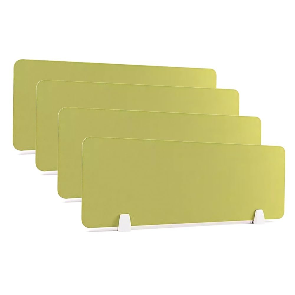 Rygcrud 4 Pieces Desk Divider, Freestanding Desktop Partition with Support Feet, 18mm Thick Table Privacy Panel Screen Visual Distractions for Office, School(Green,120x30cm)