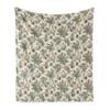 Ambesonne Christmas Throw Blanket, Vintage Merry Xmas with Pine Cones Globes and Pine Leaves Illustration, Flannel Fleece Accent Piece Soft Couch Cover for Adults, 50" x 70", Brown Green and Blue view 1