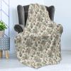 Ambesonne Christmas Throw Blanket, Vintage Merry Xmas with Pine Cones Globes and Pine Leaves Illustration, Flannel Fleece Accent Piece Soft Couch Cover for Adults, 50" x 70", Brown Green and Blue view 3