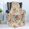 Ambesonne Christmas Throw Blanket, Santa Claus and Traditional Xmas Leaves Vintage Illustration Print, Flannel Fleece Accent Piece Soft Couch Cover for Adults, 50" x 70", Beige Ruby and Green view 3