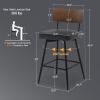 Bekrvio Swivel Bar Stools Set of 4, Upholstered Faux Leather Barstools with Wood Backs and Metal Legs, 29" Seat Height Counter Bar Stool for Kitchen Island, Black view 2