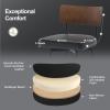 Bekrvio Swivel Bar Stools Set of 4, Upholstered Faux Leather Barstools with Wood Backs and Metal Legs, 29" Seat Height Counter Bar Stool for Kitchen Island, Black view 4