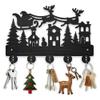 MAYJOYDIY Christmas Sleigh Key Hook Forest Elk Santa Claus Key Hangers for Wall 11.87.9inch 5 Alloy Hooks Decorative Gifts Entryway Kitchen Bathroom Storage view 1