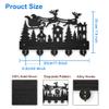 MAYJOYDIY Christmas Sleigh Key Hook Forest Elk Santa Claus Key Hangers for Wall 11.87.9inch 5 Alloy Hooks Decorative Gifts Entryway Kitchen Bathroom Storage view 2