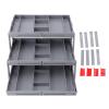 Drawer Organizer, Expandable Foldable Versatile Bathroom and Vanity Desk Drawer Organizer Trays, Plastic Storage for Makeup, Bedroom, Jewelry, Kitchen Utensils and Office (3 view 1