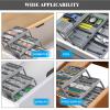 Drawer Organizer, Expandable Foldable Versatile Bathroom and Vanity Desk Drawer Organizer Trays, Plastic Storage for Makeup, Bedroom, Jewelry, Kitchen Utensils and Office (3 view 3
