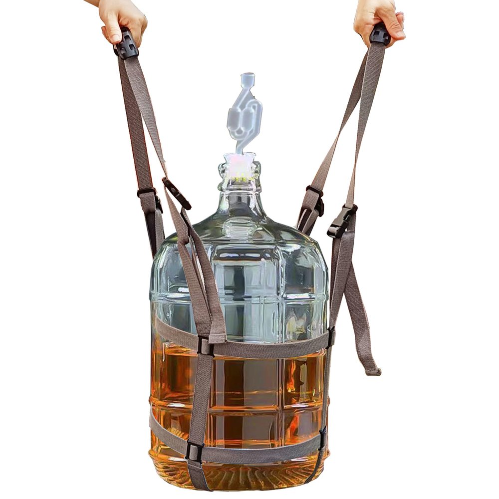 5 Gallon Glass Fermenting Carboy Easy-Carry Straps, Glass Bottle Protector, Adjustable and Strong for Easy, Safe, Secure Lifting, Moving, Carrying jug Bottle, Fit 3 to 6 Gallon,Cotton, No Carboy