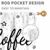 TKUYO Coffee Kitchen Curtains, Rustic Vintage Coffee Theme Latte Cappuccino Cafe Beans Brown Blackout Farmhouse Country Window Treatments Drapery for Living Room Bedroom Dining Room, 84"x63" Inch view 4
