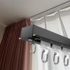 Vibeo Ultra-Thin Recessed Invisible Curtain Track Ceiling Mount, Aluminum Curtain Rail for Room Separation, Straight Track Curtains with Valance(Black,1.0m(3.3ft)) view 1