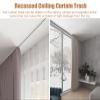 Vibeo Ultra-Thin Recessed Invisible Curtain Track Ceiling Mount, Aluminum Curtain Rail for Room Separation, Straight Track Curtains with Valance(Black,1.0m(3.3ft)) view 2